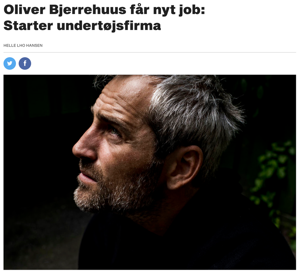 Oliver Bjerrehuus får nyt job: Starter undertøjsfirma